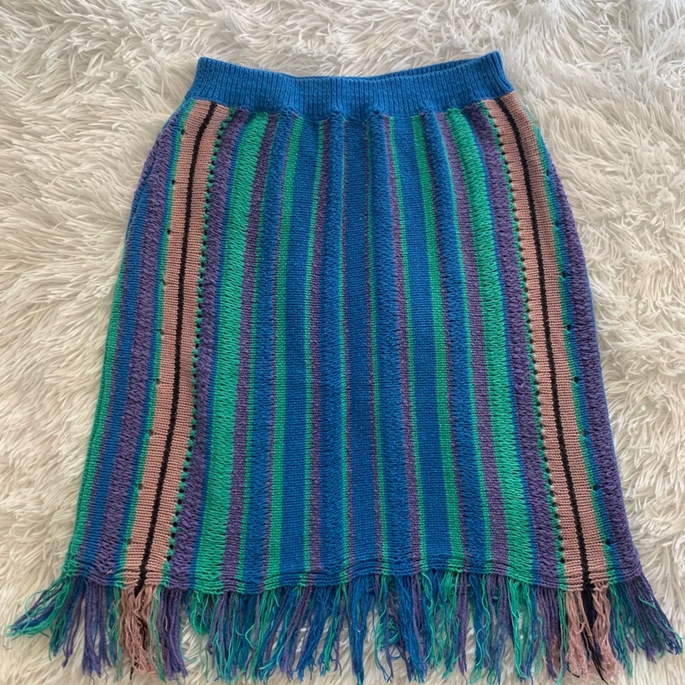 UO crochet stripped skirt